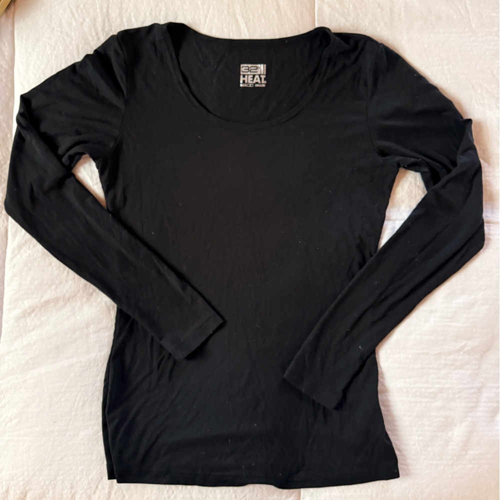 32 Degrees Black Scoop Neck Long Sleeve Top